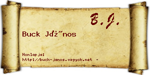 Buck János névjegykártya